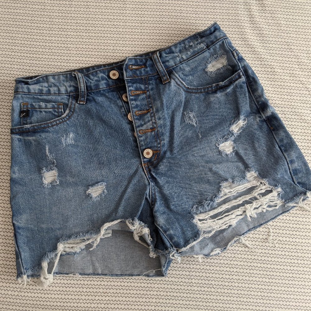Kancan Distressed Denim Shorts
